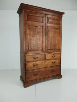 Pamono Antique Berners Street Linen Press Cabinet in Light Oak from Howard & Son's, 1800s Best