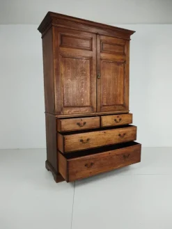 Pamono Antique Berners Street Linen Press Cabinet in Light Oak from Howard & Son's, 1800s Best