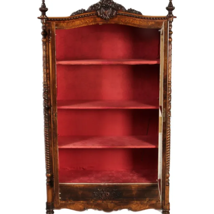 Pamono Antique Biedermeier Display Cabinet in Walnut, 1860 Outlet