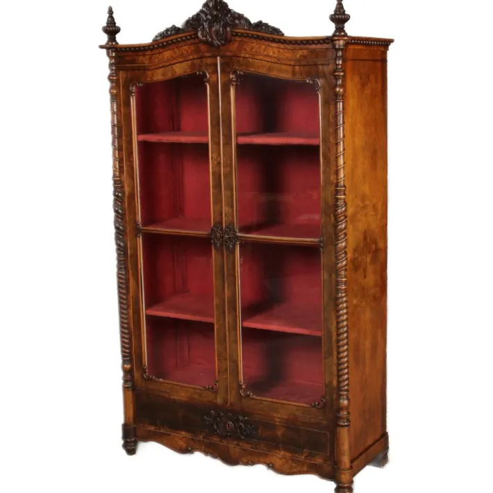 Pamono Antique Biedermeier Display Cabinet in Walnut, 1860 Outlet
