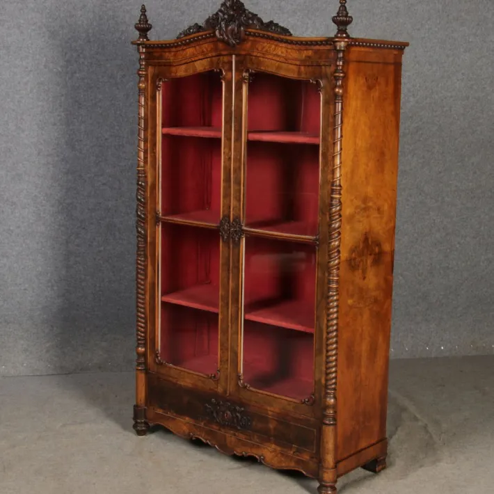 Pamono Antique Biedermeier Display Cabinet in Walnut, 1860 Outlet