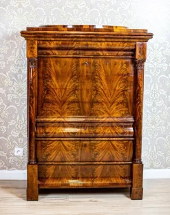 Pamono Antique Biedermeier Mahogany Secretary, 1850 New