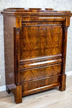 Pamono Antique Biedermeier Mahogany Secretary, 1850 New
