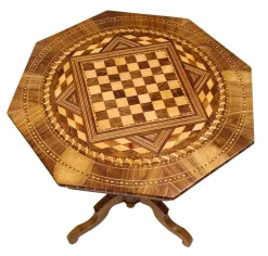 Pamono Antique Biedermeier Marquetry Chess Table, 1800s Hot