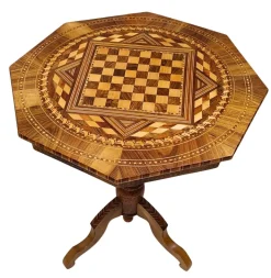 Pamono Antique Biedermeier Marquetry Chess Table, 1800s Hot