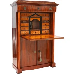 Pamono Antique Biedermeier Nutwood Secretary, 1825 Sale