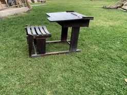 Pamono Antique Brown Painted Children's School Bench and Desk, 1920s New