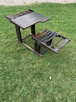Pamono Antique Brown Painted Children's School Bench and Desk, 1920s New