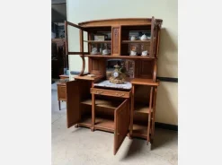 Pamono Antique Buffet with Sideboard and Grandfather Clock and Table and Chairs, 1890s, Set of 6 Clearance