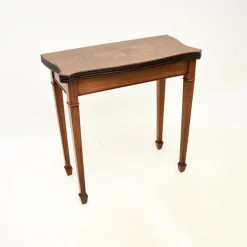 Pamono Antique Burr Walnut Console Table, 1950s