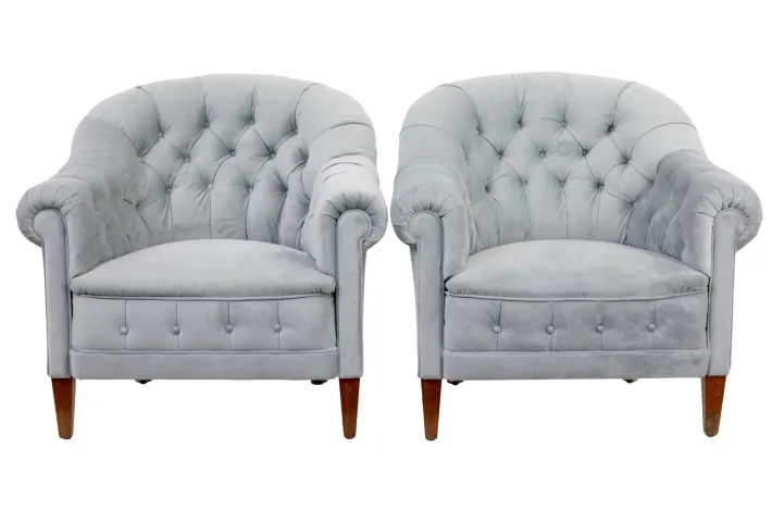 Pamono Antique Buttonback Sofa and Chairs, 1900, Set of 3 Discount