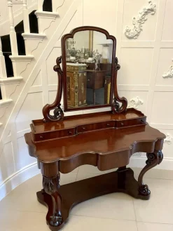 Pamono Antique Carved Mahogany Dressing Table, 1860s Sale