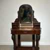 Pamono Antique Carved Wooden Vanity Table with Mirror