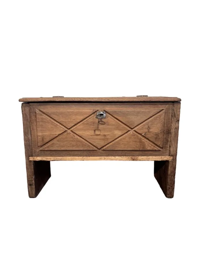 Pamono Antique Chestnut Chest, 1800s