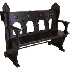 Pamono Antique Church Bench in Oak, 1890 Online