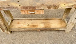 Pamono Antique Early 20th Century Carpenters Workbench in Beech, 1940s Outlet