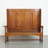 Pamono Antique Early 20th Century Wooden Bench with High Back