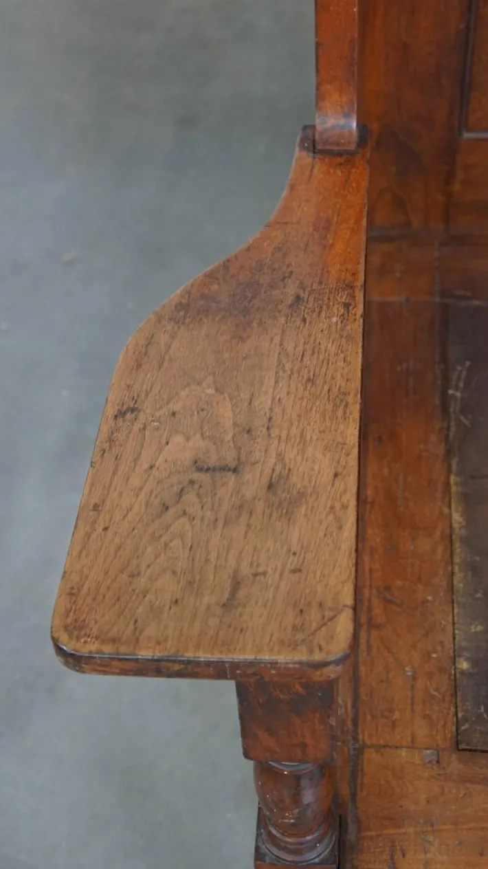 Pamono Antique Early 20th Century Wooden Bench with High Back