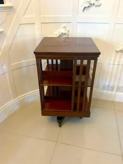 Pamono Antique Edwardian Mahogany Revolving Bookcase, 1900s New