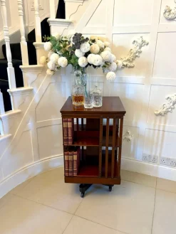 Pamono Antique Edwardian Mahogany Revolving Bookcase, 1900s New