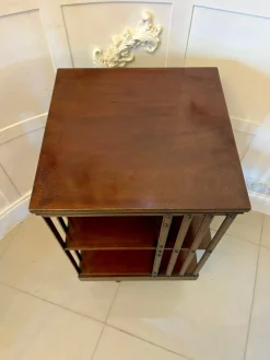 Pamono Antique Edwardian Mahogany Revolving Bookcase, 1900s New