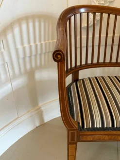 Pamono Antique Edwardian Mahogany Inlaid Bench, 1900s New