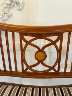 Pamono Antique Edwardian Mahogany Inlaid Bench, 1900s New