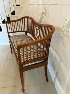 Pamono Antique Edwardian Mahogany Inlaid Bench, 1900s New