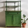 Pamono Antique Emerald Green Kitchen Cabinet, 1920s Clearance