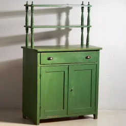 Pamono Antique Emerald Green Kitchen Cabinet, 1920s Clearance