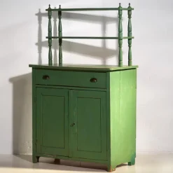 Pamono Antique Emerald Green Kitchen Cabinet, 1920s Clearance
