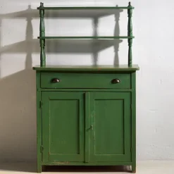 Pamono Antique Emerald Green Kitchen Cabinet, 1920s Clearance