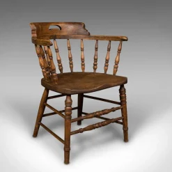 Pamono Antique English Ash & Elm Captains Chair, 1900 Online