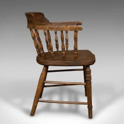 Pamono Antique English Ash & Elm Captains Chair, 1900 Online
