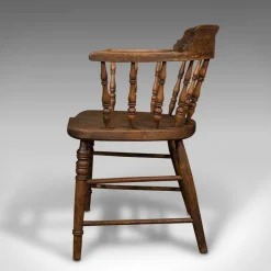 Pamono Antique English Ash & Elm Captains Chair, 1900 Online