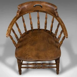 Pamono Antique English Ash & Elm Captains Chair, 1900 Online