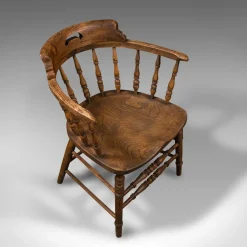 Pamono Antique English Ash & Elm Captains Chair, 1900 Online