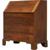Pamono Antique English Fall Front Secretary in Oak New