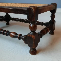 Pamono Antique English Foot Bench with Rattan, 1920s Discount