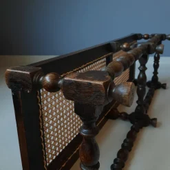 Pamono Antique English Foot Bench with Rattan, 1920s Discount