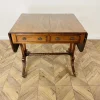 Pamono Antique English Mahogany Drop-Leaf Stretcher Table on Castors, 19th Century Discount