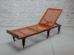 Pamono Antique Folding & Adjustable Daybed from British Campaign Furniture, London, 1870s New