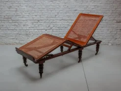 Pamono Antique Folding & Adjustable Daybed from British Campaign Furniture, London, 1870s New