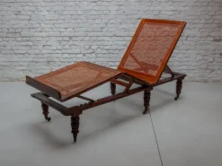 Pamono Antique Folding & Adjustable Daybed from British Campaign Furniture, London, 1870s New