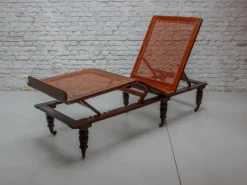 Pamono Antique Folding & Adjustable Daybed from British Campaign Furniture, London, 1870s New