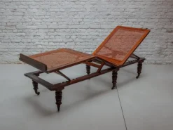 Pamono Antique Folding & Adjustable Daybed from British Campaign Furniture, London, 1870s New