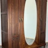 Pamono Antique French Carved Oak Wardrobe with Mirror Best