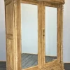 Pamono Antique French Carved Oak Wardrobe with Mirror and Drawers Clearance