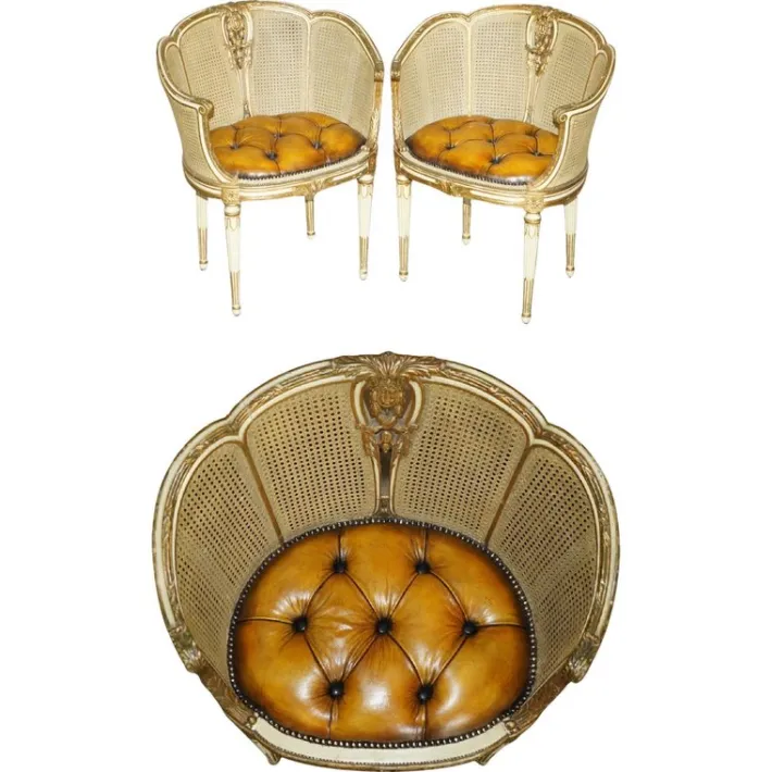 Pamono Antique French Chesterfield Leather Armchairs, 1880, Set of 2 Outlet