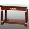 Pamono Antique French Empire Console in Mahogany Feather with Black Belgian Marble Top, 19th Century Discount